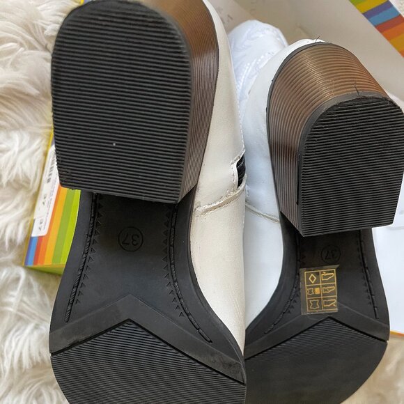 Ethan Valdes Cowgirl Calf-Length Boots White 37W - Picture 3 of 6